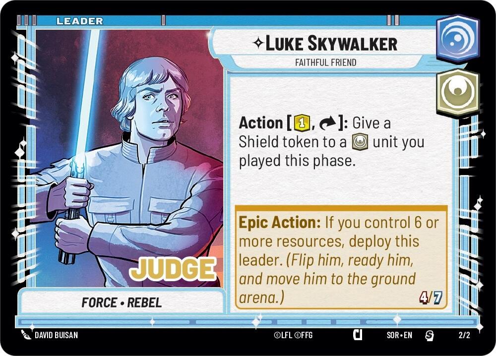 Luke Skywalker - Faithful Friend (002/002) (Judge Promo) (002/002) [Spark of Rebellion Promos]