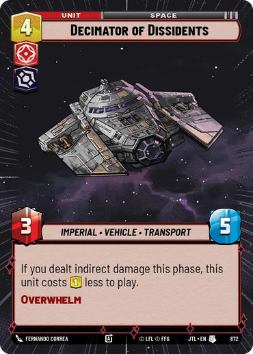 Decimator of Dissidents (872) (Hyperspace Foil) (872) [Jump to Lightspeed]