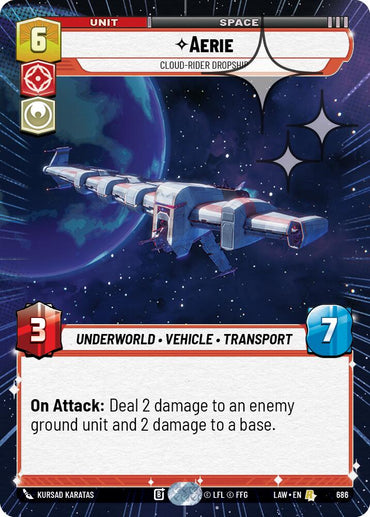 Aerie - Cloud-Rider Dropship (686) (Hyperspace Foil) (686) [A Lawless Time]